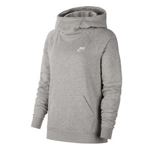 Womens Nike Grey Funnel Neck Fleece Hoodie size Large